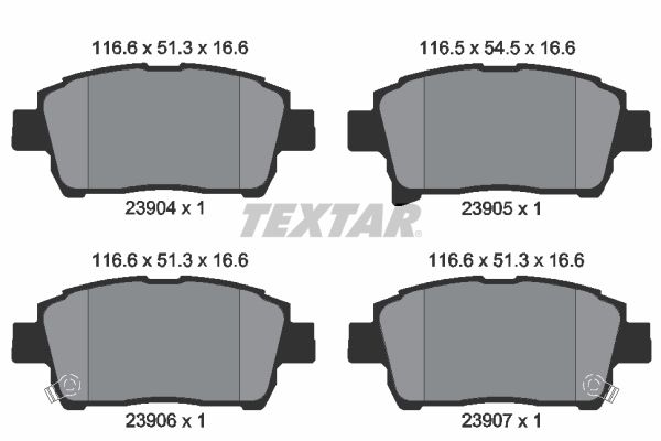 Комплект тормозных колодок, дисковый тормоз TEXTAR 2390401