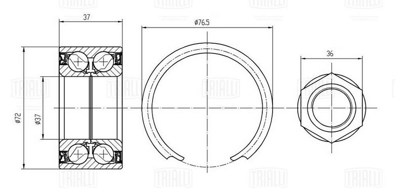 Комплект подшипника ступицы колеса TRIALLI CS6540