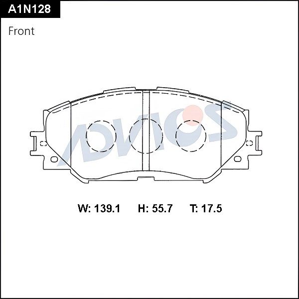 Комплект тормозных колодок, дисковый тормоз ADVICS A1N128