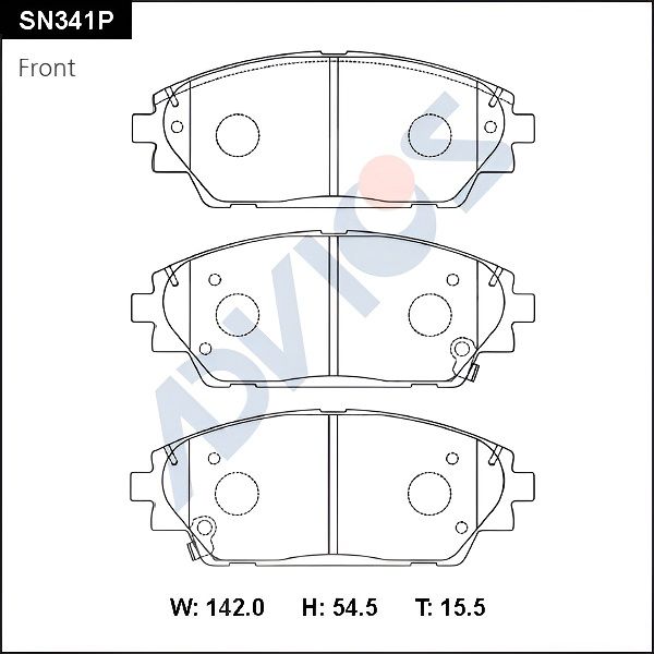 Комплект тормозных колодок, дисковый тормоз ADVICS SN341P
