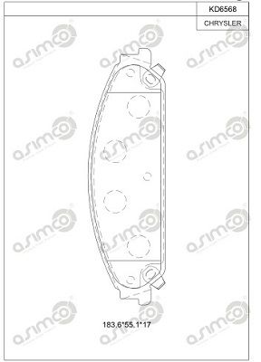 Комплект тормозных колодок, дисковый тормоз ASIMCO KD6568