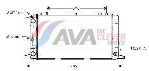 Радиатор, охлаждение двигателя AVA AI2098
