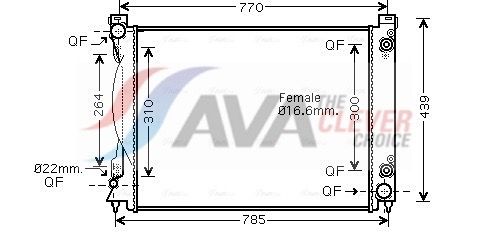Радиатор, охлаждение двигателя AVA AI2231