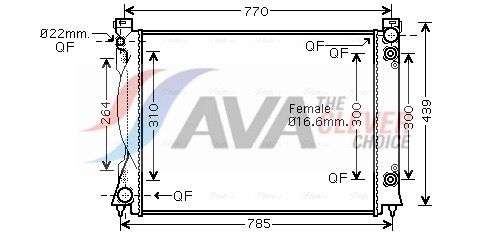 Радиатор, охлаждение двигателя AVA AI2236