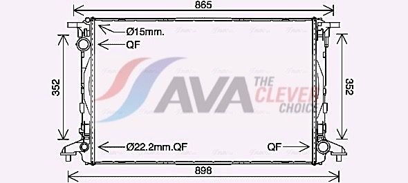 Радиатор, охлаждение двигателя AVA AI2412