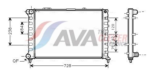 Радиатор, охлаждение двигателя AVA ALA2079
