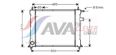 Радиатор, охлаждение двигателя AVA AU2110