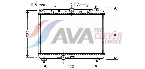 Радиатор, охлаждение двигателя AVA AU2153