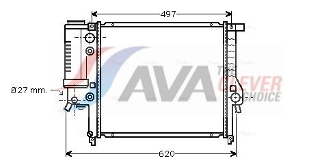 Радиатор, охлаждение двигателя AVA BW2125