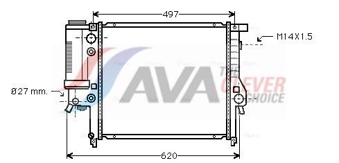 Радиатор, охлаждение двигателя AVA BW2137