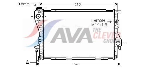 Радиатор, охлаждение двигателя AVA BW2176