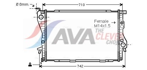Радиатор, охлаждение двигателя AVA BW2202