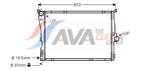 Радиатор, охлаждение двигателя AVA BW2304