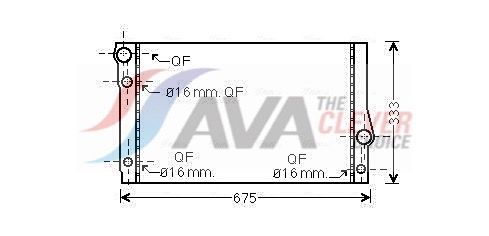 Радиатор, охлаждение двигателя AVA BW2354