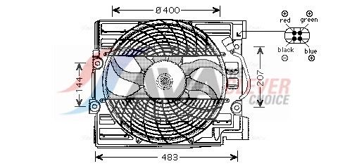 Вентилятор, охлаждение двигателя AVA BW7509