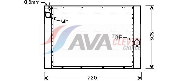 Радиатор, охлаждение двигателя AVA BWA2284