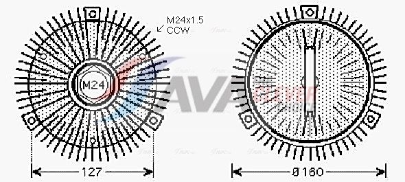 Сцепление, вентилятор радиатора AVA BWC391