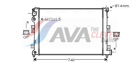 Радиатор, охлаждение двигателя AVA CNA2089