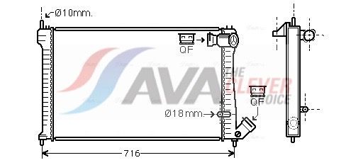 Радиатор, охлаждение двигателя AVA CNA2102