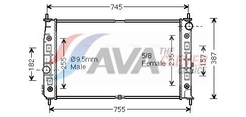 Радиатор, охлаждение двигателя AVA CR2054
