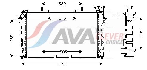 Радиатор, охлаждение двигателя AVA CR2077