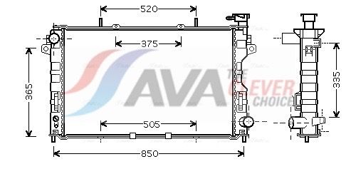 Радиатор, охлаждение двигателя AVA CRA2081
