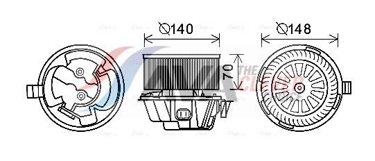 Вентилятор салона AVA DA8012