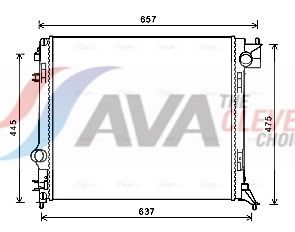 Радиатор, охлаждение двигателя AVA DN2424