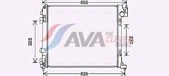 Радиатор, охлаждение двигателя AVA DN2444