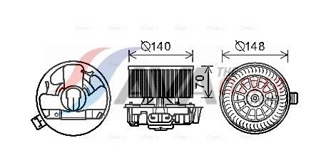 Вентилятор салона AVA DN8383