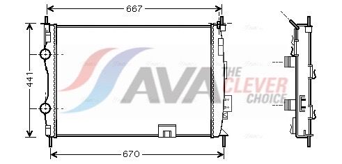 Радиатор, охлаждение двигателя AVA DNA2280