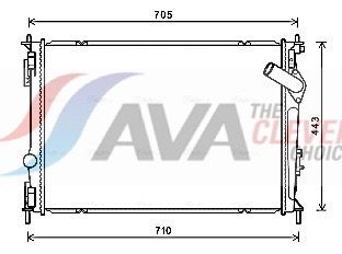 Радиатор, охлаждение двигателя AVA DNA2419