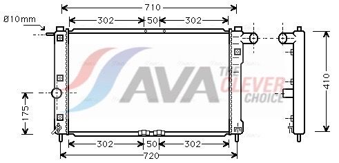 Радиатор, охлаждение двигателя AVA DWA2009