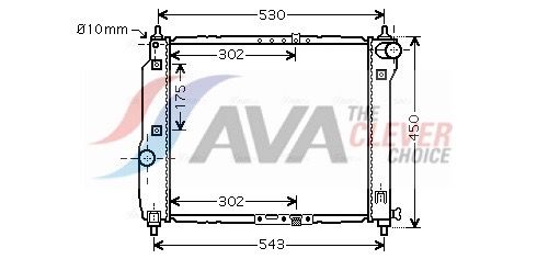 Радиатор, охлаждение двигателя AVA DWA2066