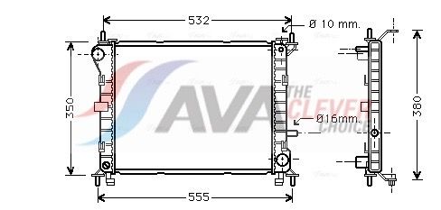 Радиатор, охлаждение двигателя AVA FD2263