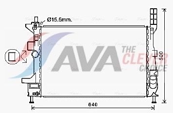 Радиатор, охлаждение двигателя AVA FD2602