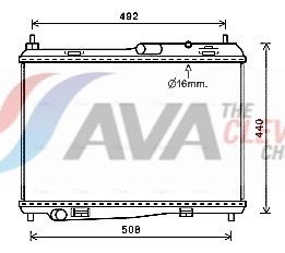 Радиатор, охлаждение двигателя AVA FD2620