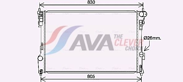 Радиатор, охлаждение двигателя AVA FD2627