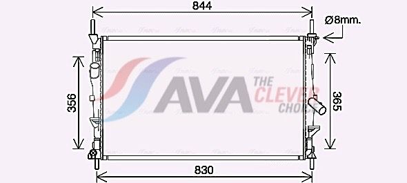 Радиатор, охлаждение двигателя AVA FD2628