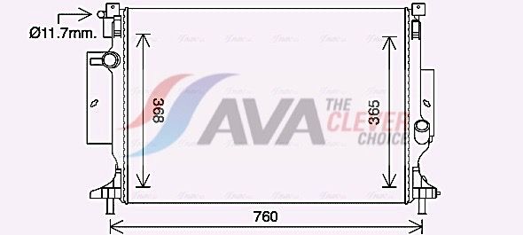 Радиатор, охлаждение двигателя AVA FD2643