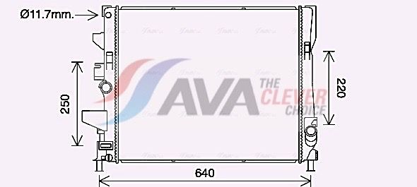 Радиатор, охлаждение двигателя AVA FD2644