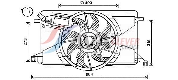 Вентилятор, охлаждение двигателя AVA FD7565