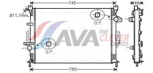 Радиатор, охлаждение двигателя AVA FDA2421