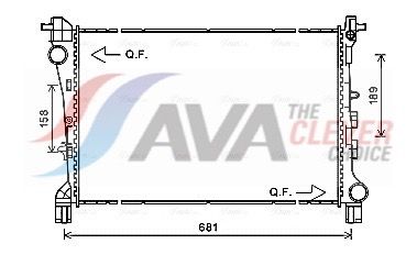 Радиатор, охлаждение двигателя AVA FT2420