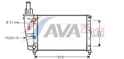 Радиатор, охлаждение двигателя AVA FTA2138