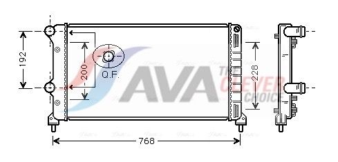 Радиатор, охлаждение двигателя AVA FTA2250