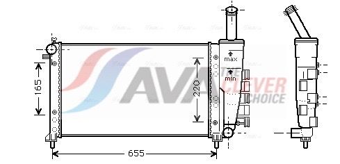 Радиатор, охлаждение двигателя AVA FTA2275