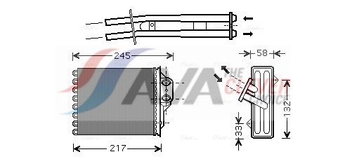 Теплообменник, отопление салона AVA FTA6304