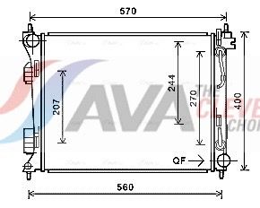 Радиатор, охлаждение двигателя AVA HY2270