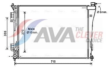 Радиатор, охлаждение двигателя AVA HY2306